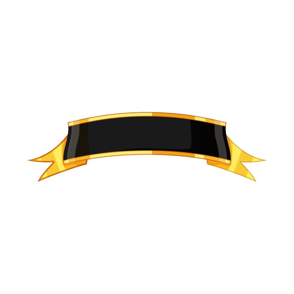 deluxe ribbon golden luxury cartoon illustration vector