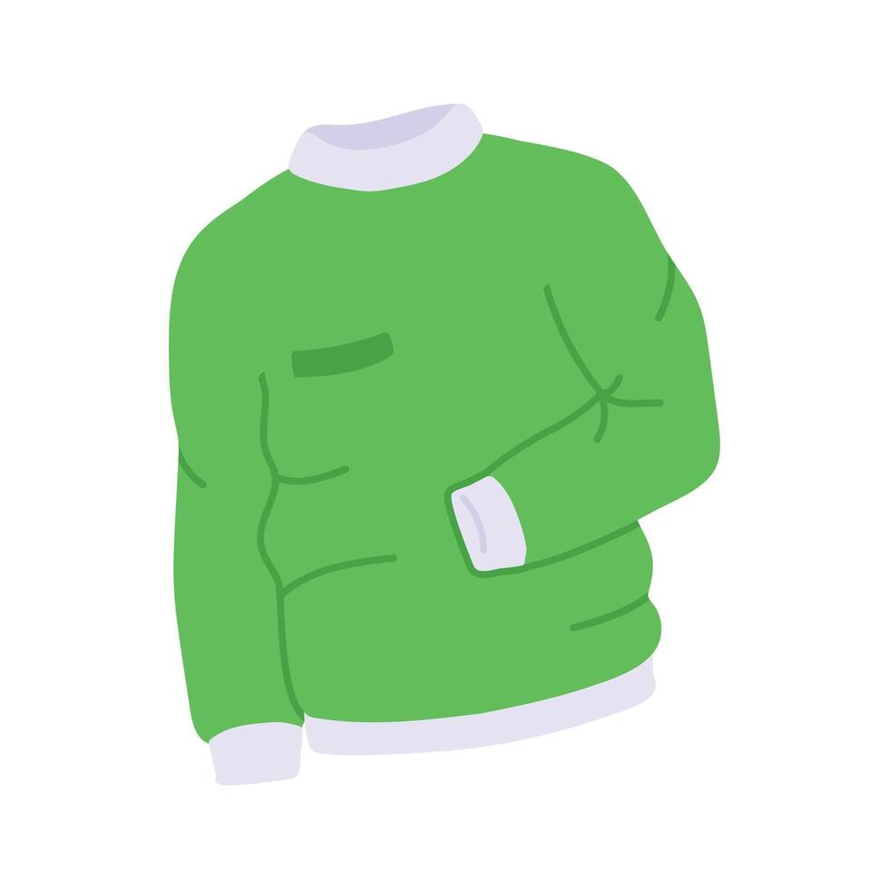 Comfortable pullover sweater icon, perfect for casual cold days. vector