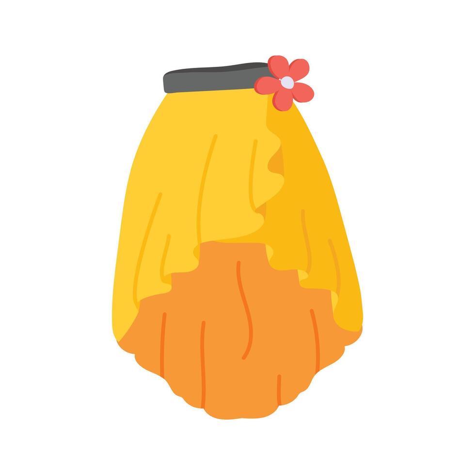 Vibrant pleated skirt design with floral accent vector