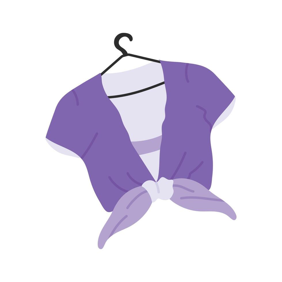 Well designed icon of cropped tie top with a knotted front vector