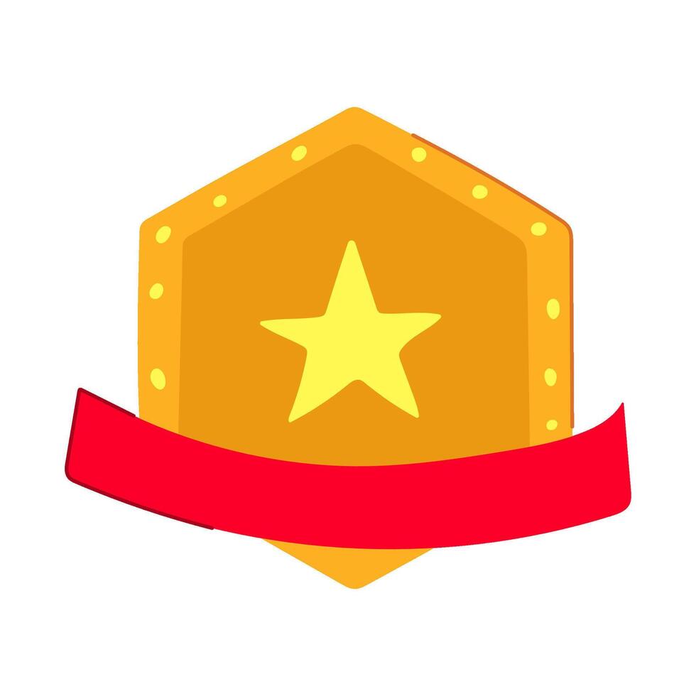 recognition star badge cartoon illustration vector