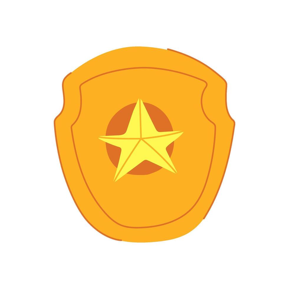 merit star badge cartoon illustration vector