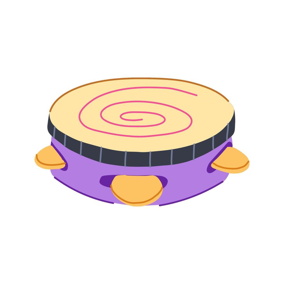percussion tambourine cartoon illustration vector