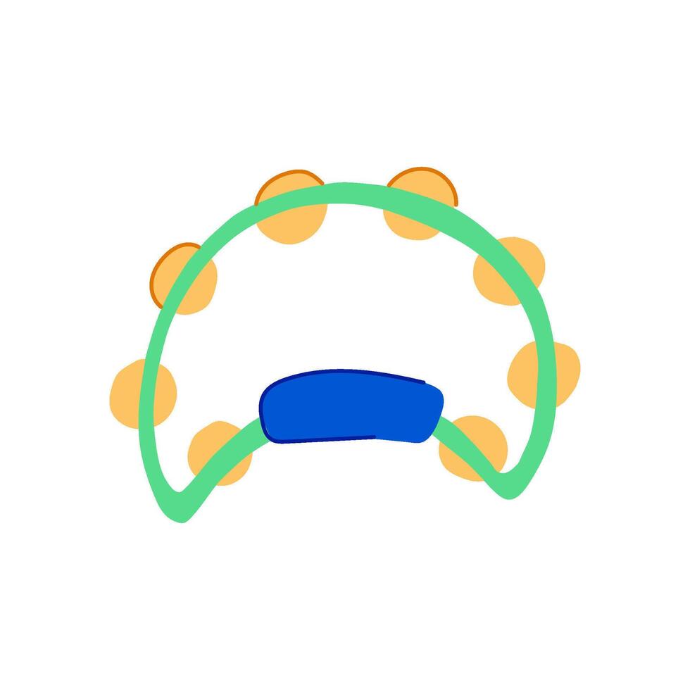 music tambourine cartoon illustration vector
