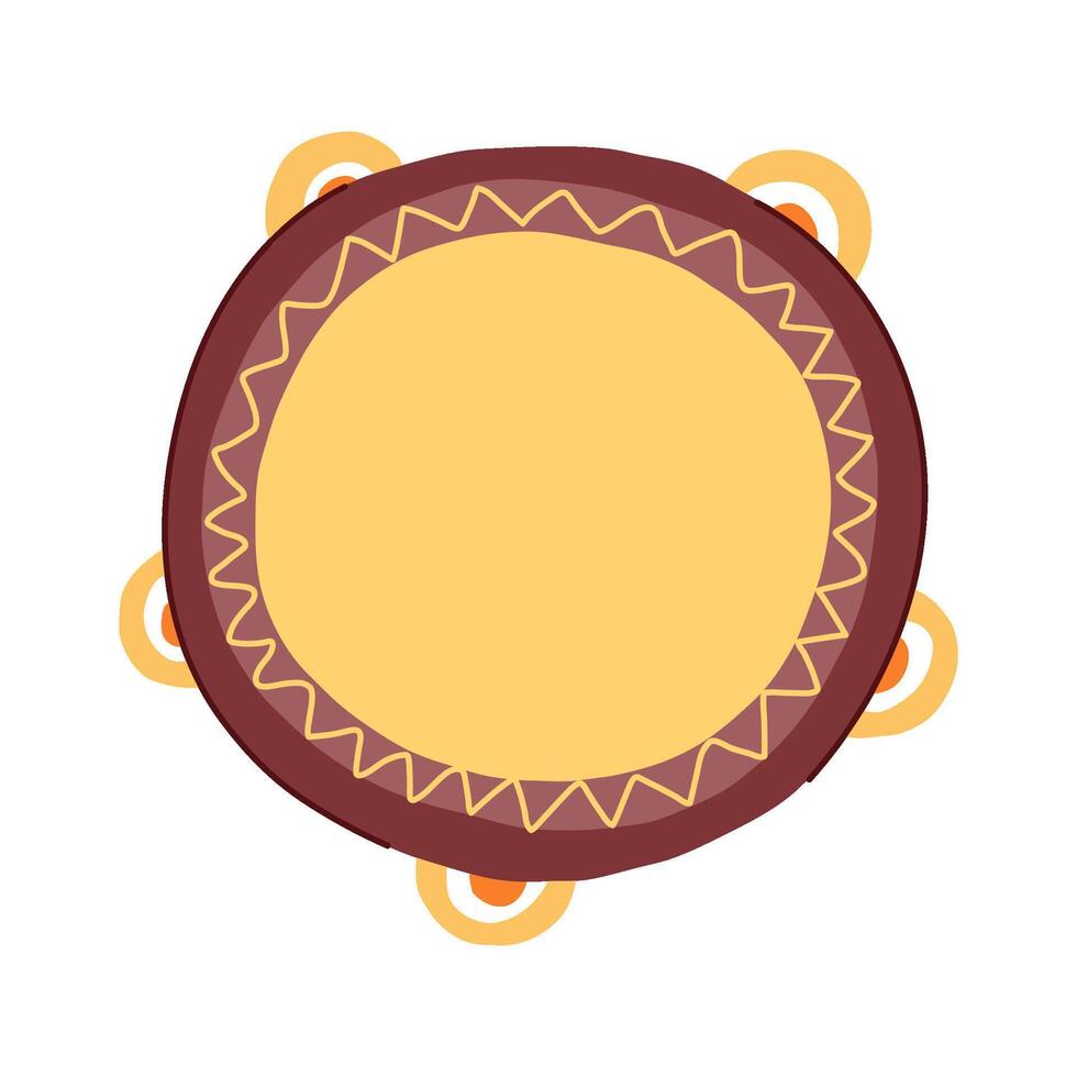 beat tambourine cartoon illustration vector