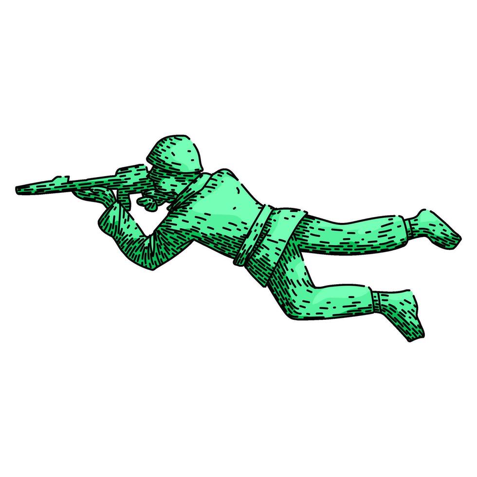 miniature toy soldier sketch hand drawn vector