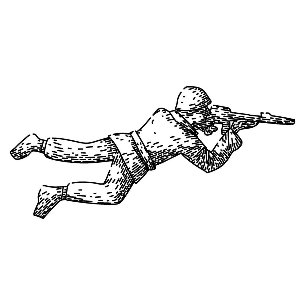 miniature toy soldier sketch hand drawn vector