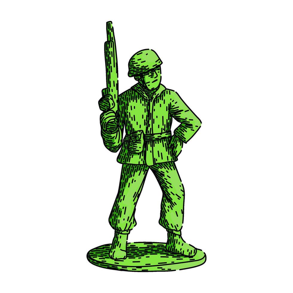 antique toy soldier sketch hand drawn vector