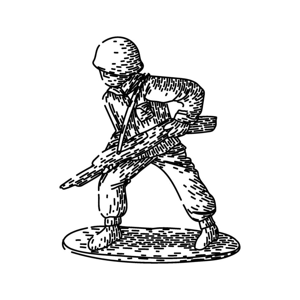 collectible toy soldier sketch hand drawn vector