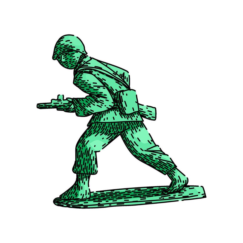rare toy soldier sketch hand drawn vector