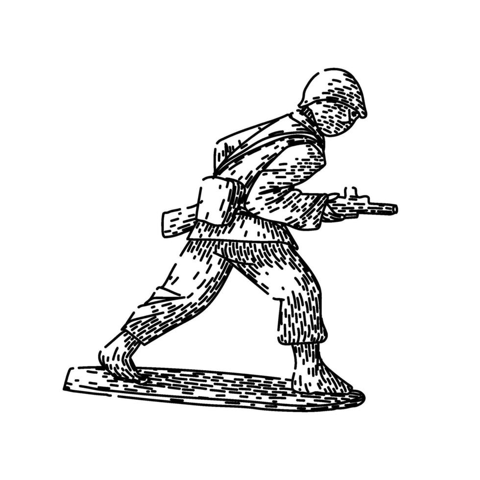 rare toy soldier sketch hand drawn vector