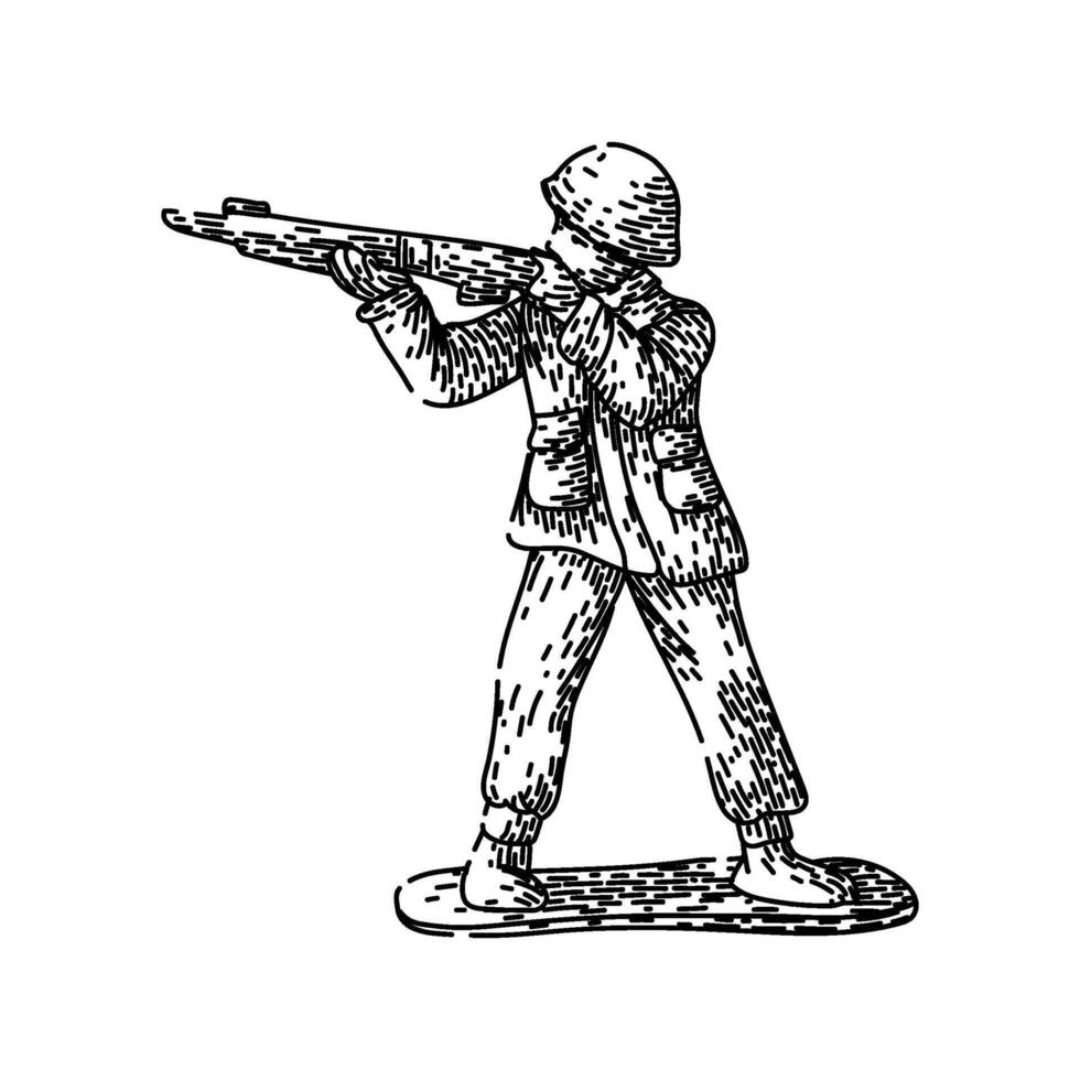 lead toy soldier sketch hand drawn vector