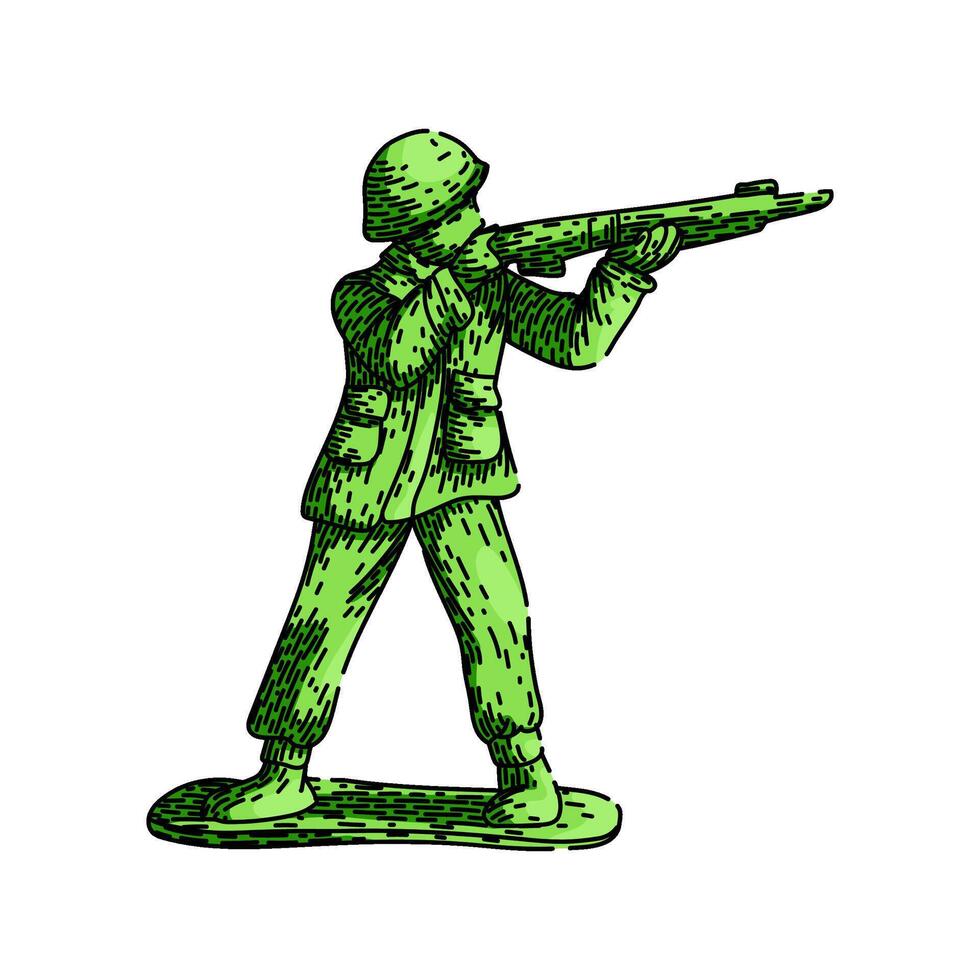 lead toy soldier sketch hand drawn vector
