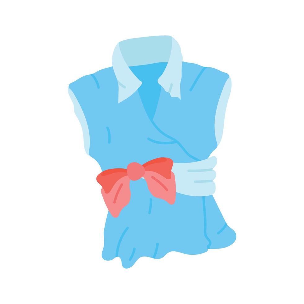 Sleeveless shirt with a pink sash accent, ready to use icon o vector