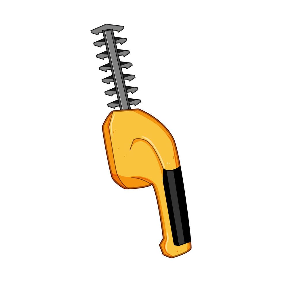 hedge tree trimmer cartoon illustration vector