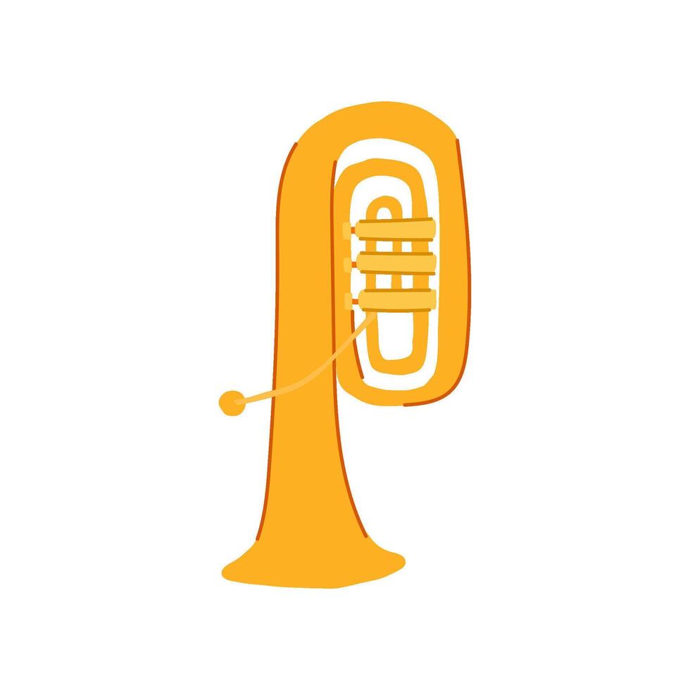 low tuba cartoon illustration vector