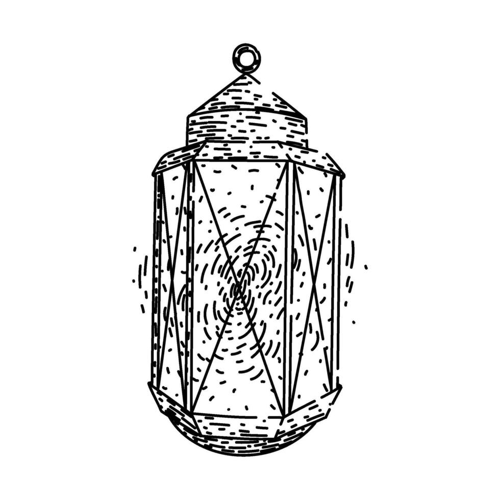 rustic vintage lantern sketch hand drawn vector