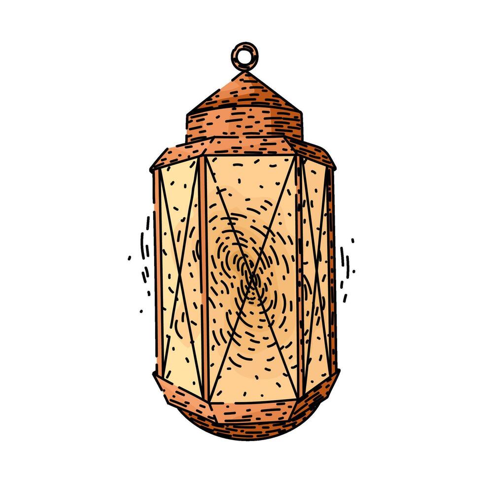 rustic vintage lantern sketch hand drawn vector