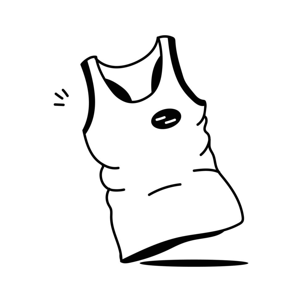 Trendy hand drawn icon of tank top in editable design vector