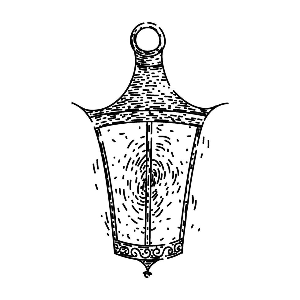 oil vintage lantern sketch hand drawn vector