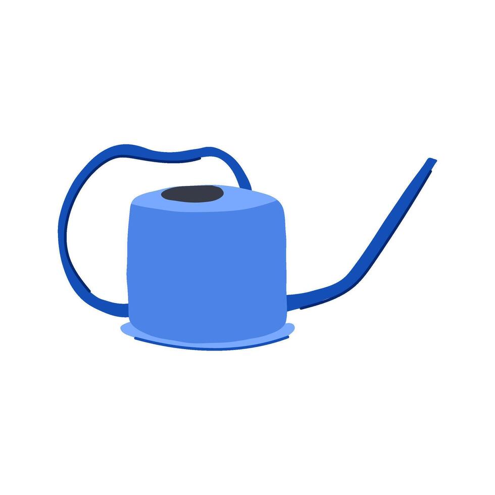 flowers watering can metal cartoon illustration vector