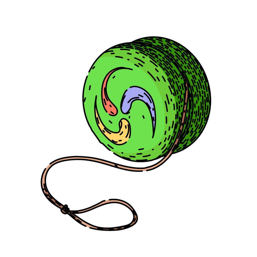 tricks yo yo sketch hand drawn vector