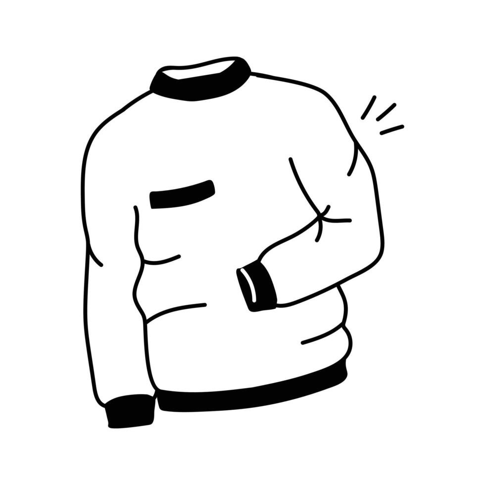 Comfortable pullover sweater icon, perfect for casual cold days. vector