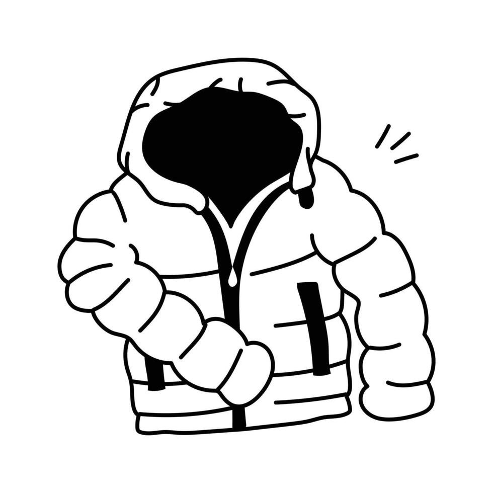 Cozy puffer jacket design, winter clothes vector