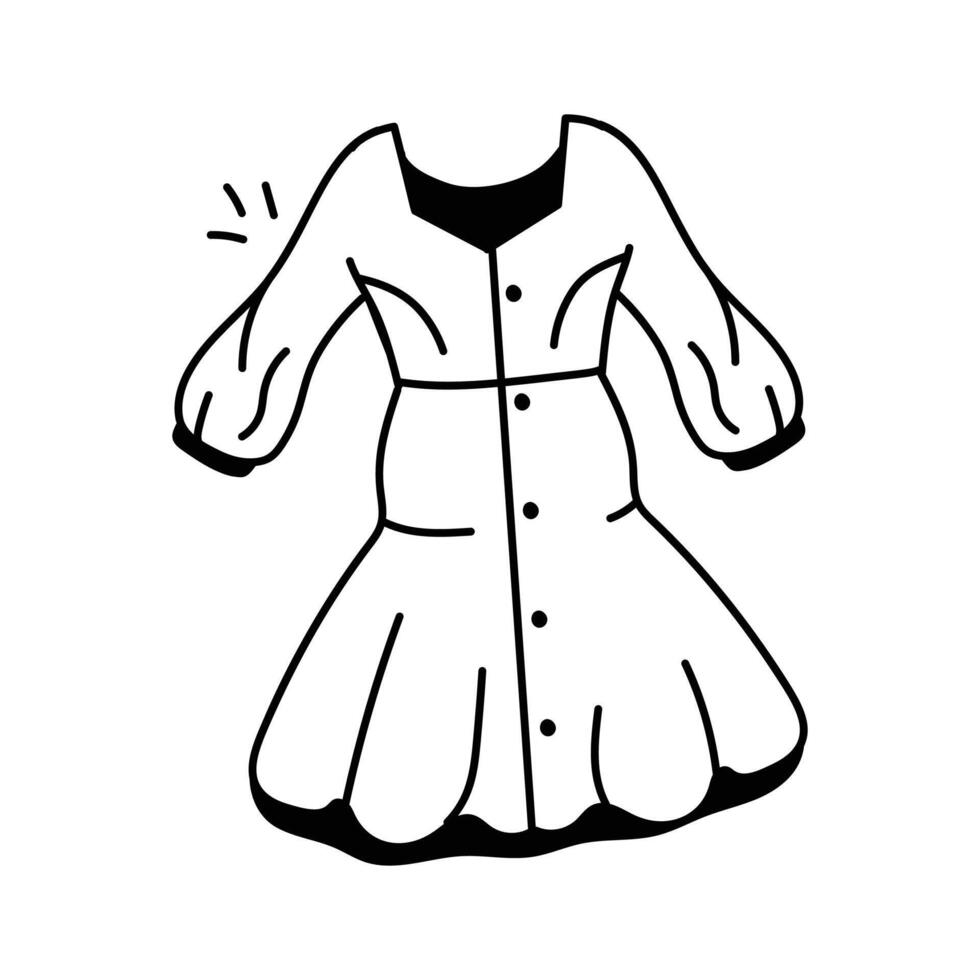 Beautifully designed icon of buttoned dress in modern style vector