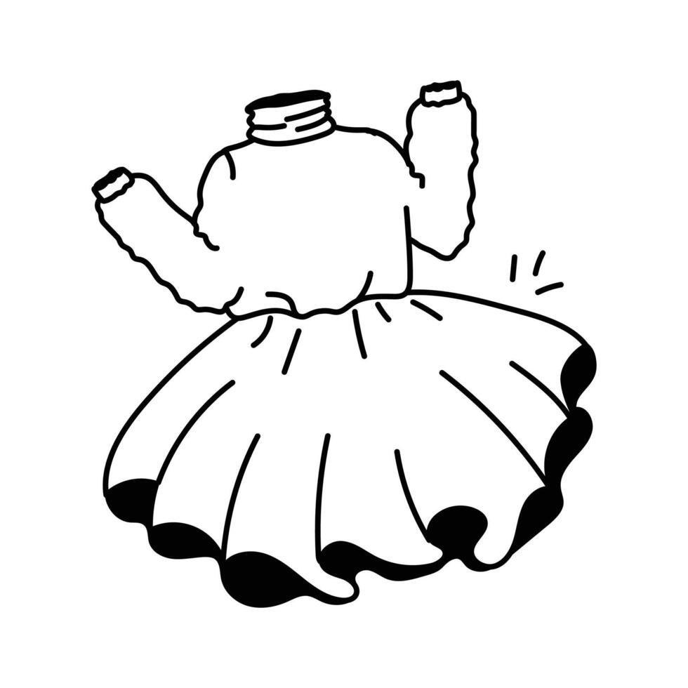 Charming lavender dress with puff sleeves and tiered skirt vector