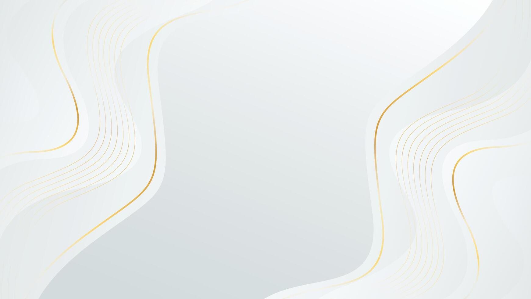 Abstract white-gray luxury background with gold lines. Modern wallpapers with wave shapes vector