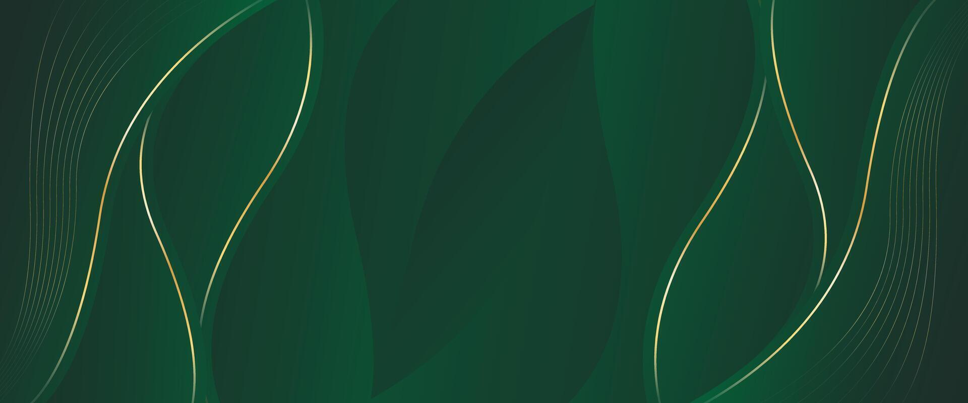 Abstract Contemporary green luxury wave banner background vector