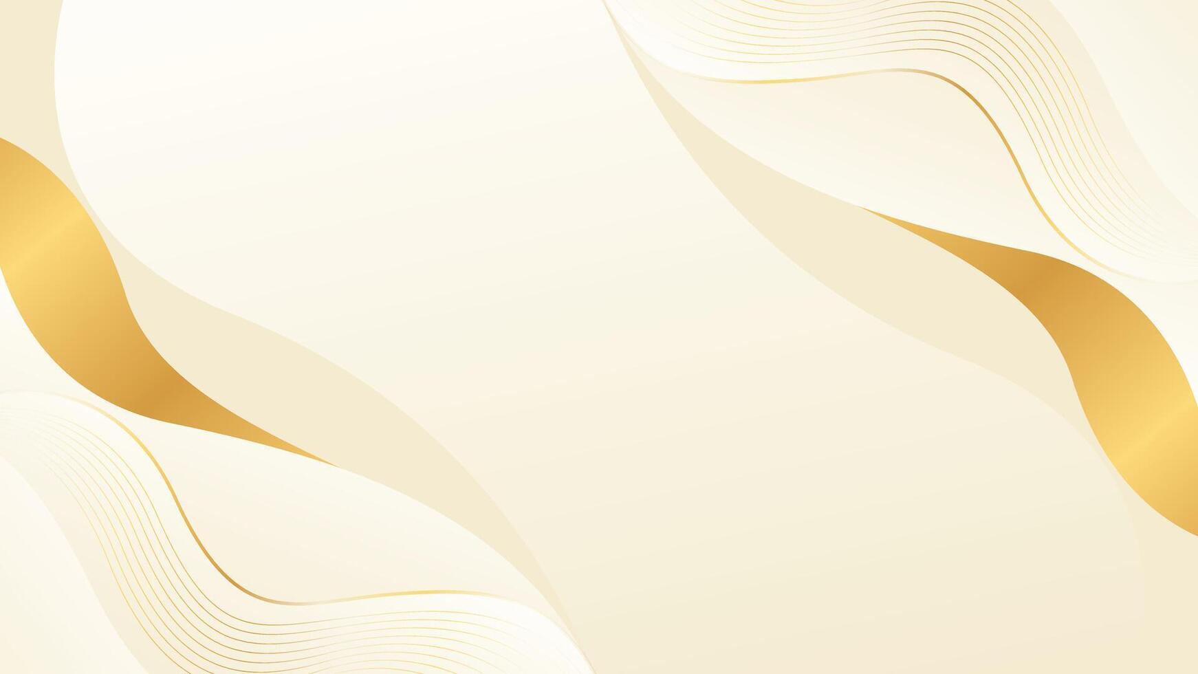 Abstract beige luxury elegant background with gold lines. Modern wallpapers with wave shapes vector