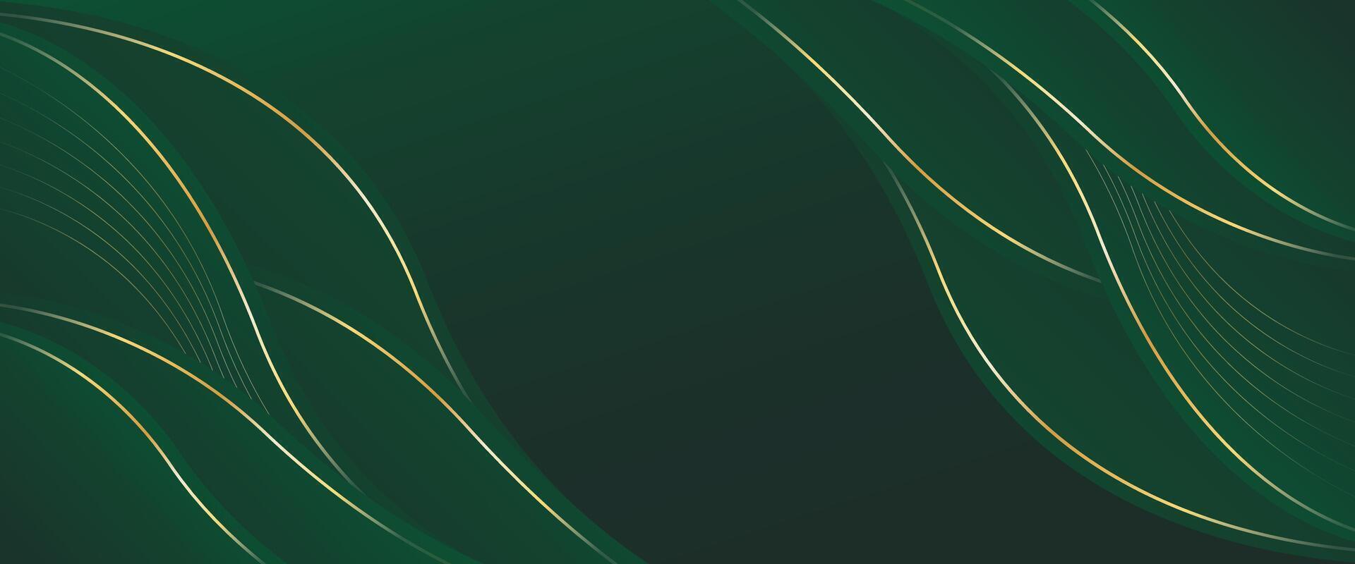 Abstract Contemporary green luxury wave banner background vector