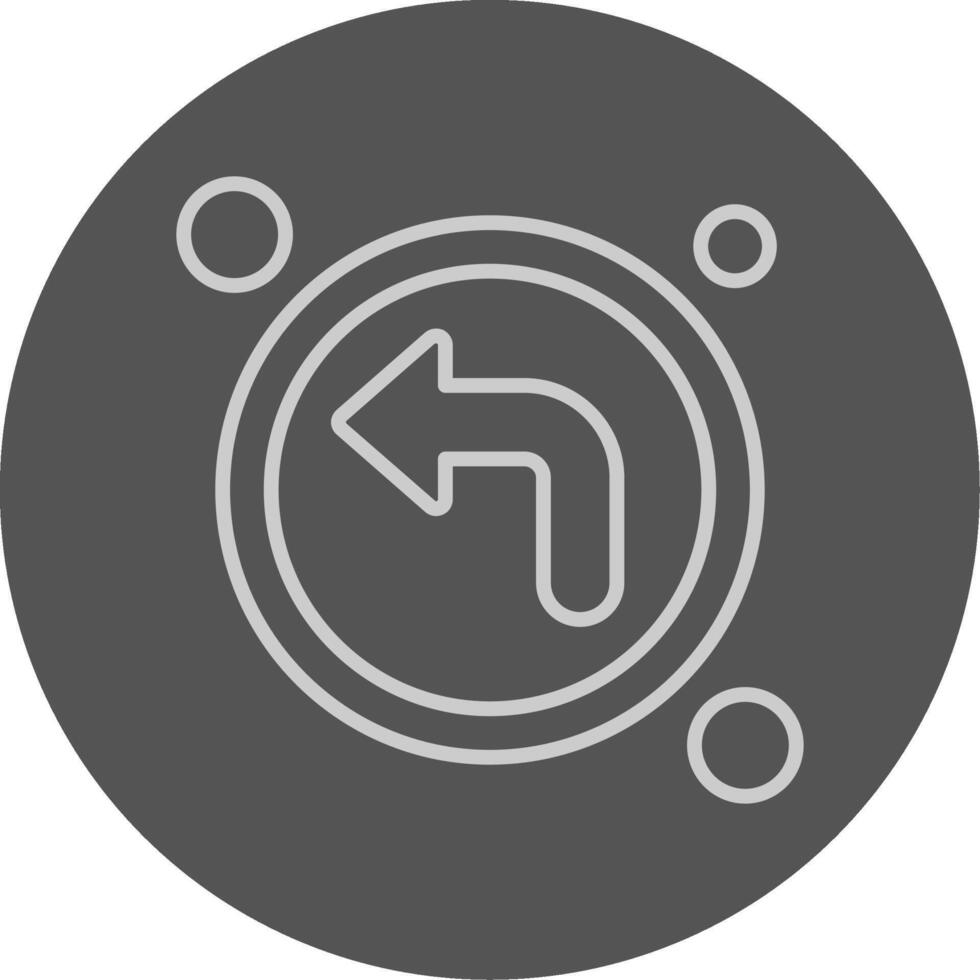 Turn left Outline Style Icon vector