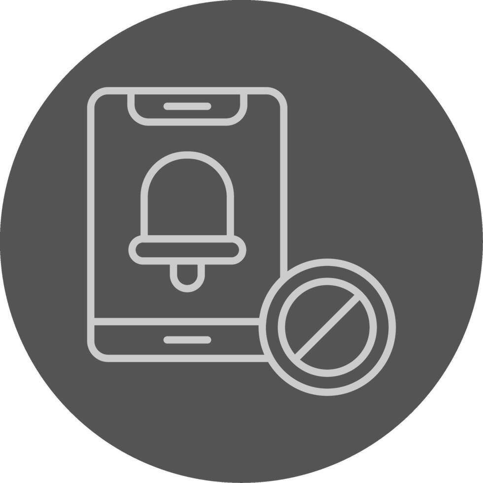 Notifications off Grey Outline Style Icon vector