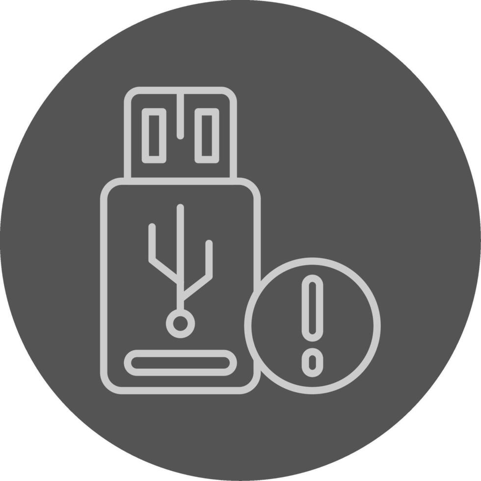 USB Grey Outline Style Icon vector