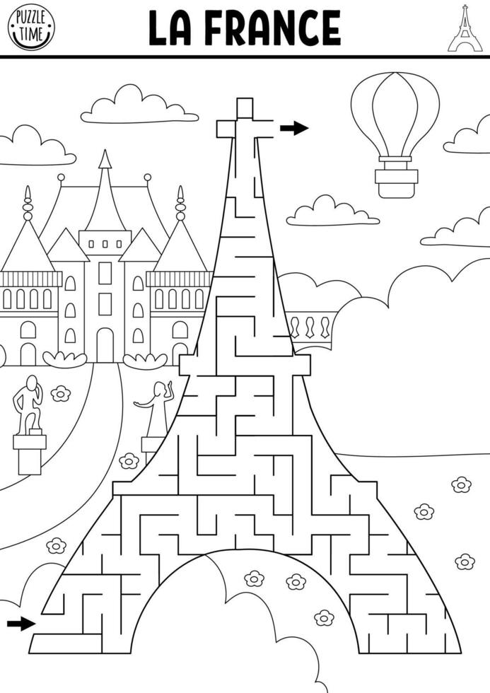 black-and-white-maze-for-kids-with-eiffel-tower-french-preschool-printable-line-activity-for-children-with-main-paris-landmark-geometric-labyrinth-game-puzzle-or-coloring-page-with-france-scene-52905024-vector for Free Printable Eiffel Tower Pictures Black and white maze for kids with Eiffel Tower. French preschool printable line activity for children with main Paris landmark. Geometric labyrinth game, puzzle or coloring page with France scene 52905024 Vector for Free Printable Eiffel Tower Pictures
