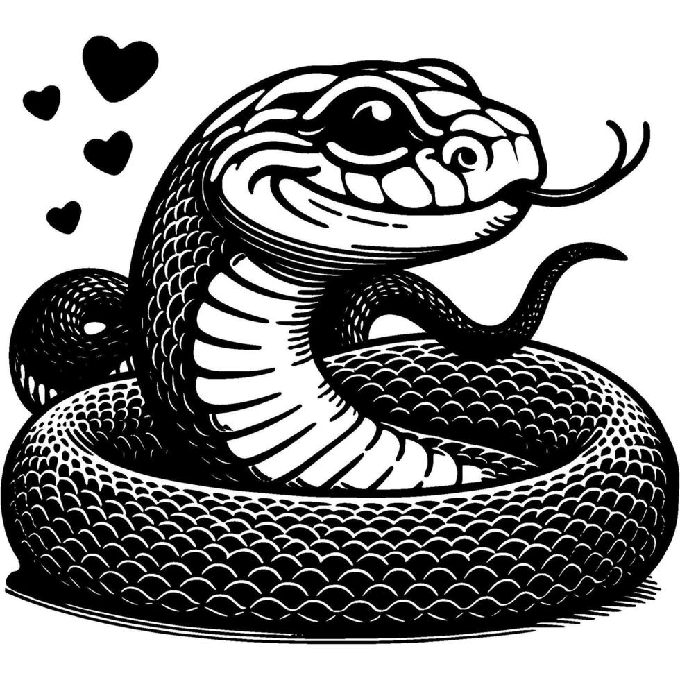 Good wise snake coiled in rings symbol of coming 2025 according to Chinese calendar vector