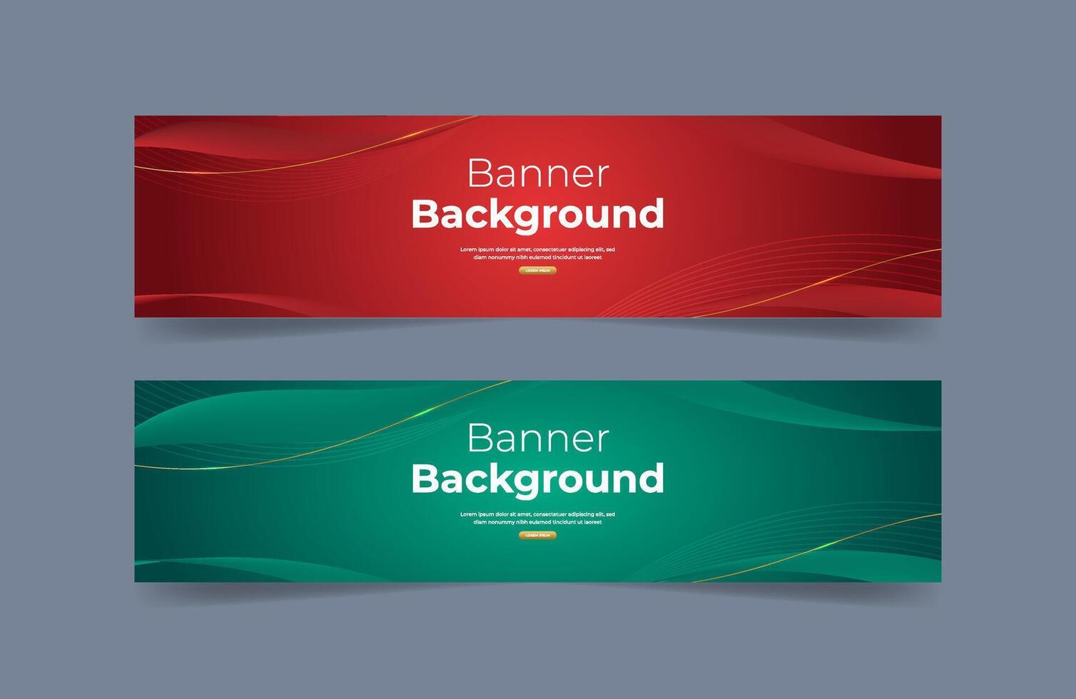 Gradient luxury banners set with gold shapes vector