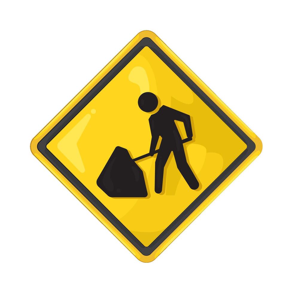 Illustration of road repair sign vector
