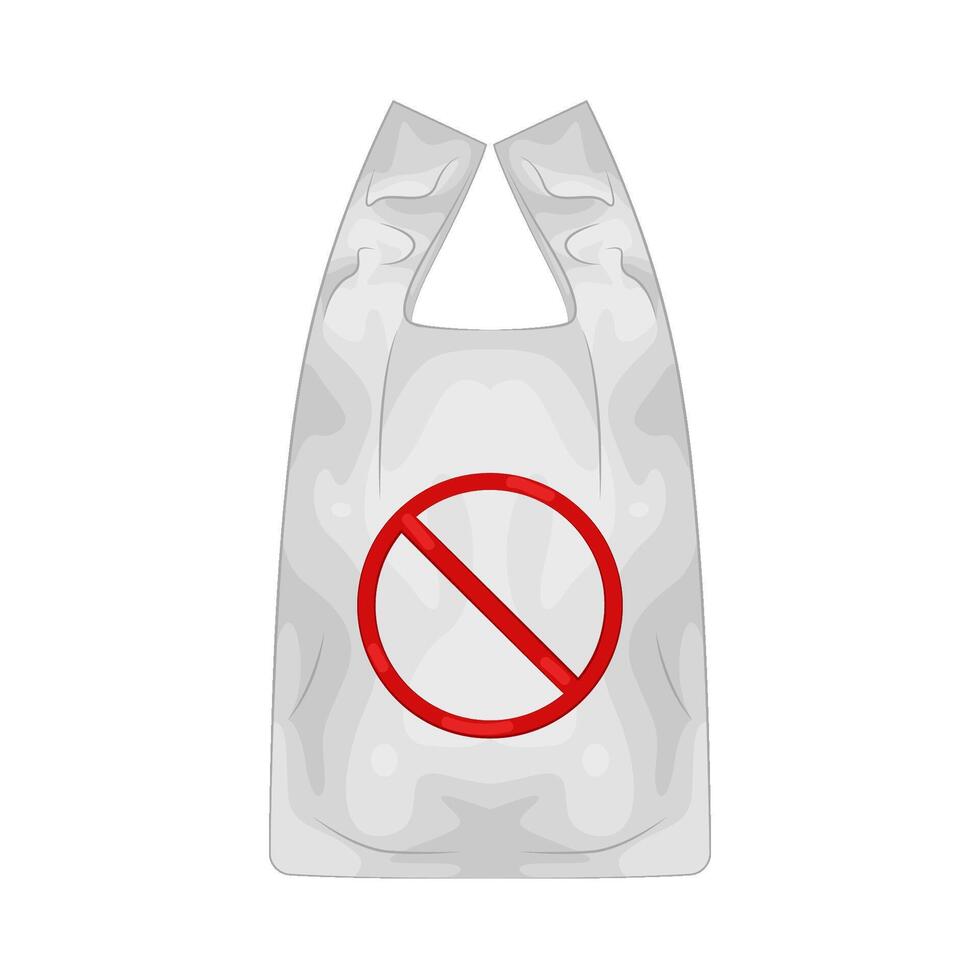 Illustration of no plastic bag vector