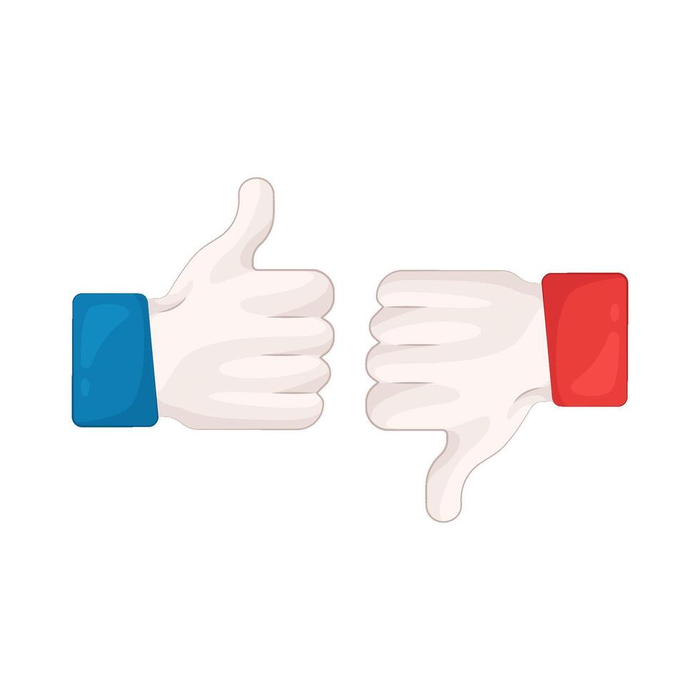 Illustration of like and dislike vector