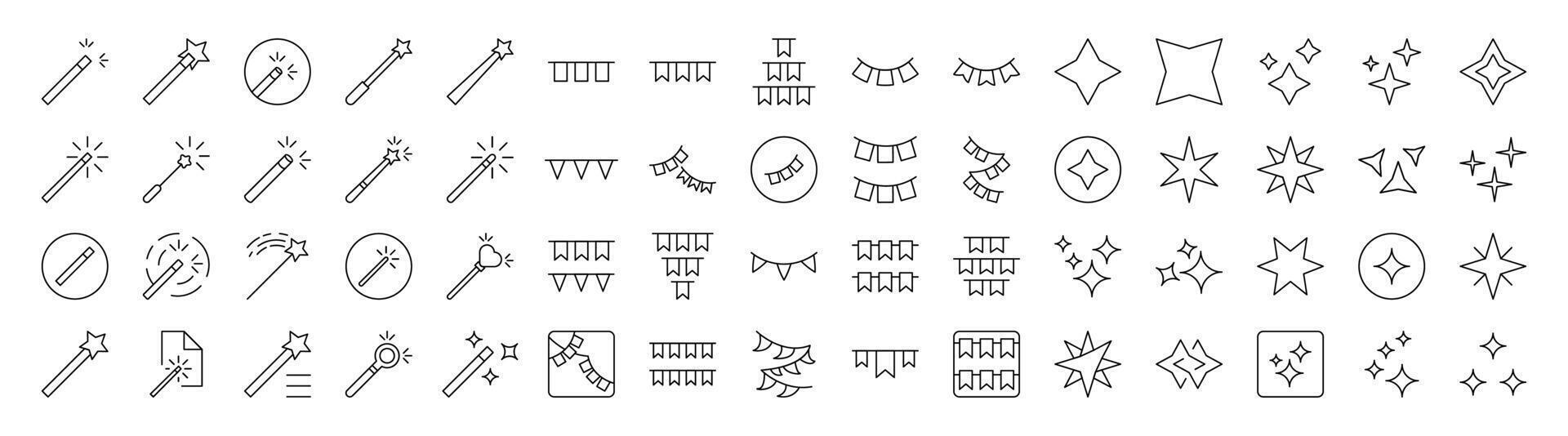 Holiday Outline Style Icons for Design, Cards, Apps, Social Networks vector