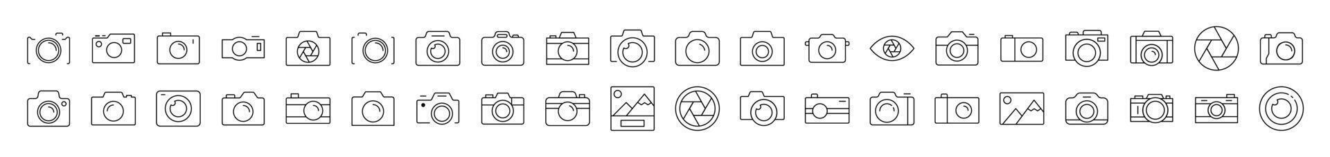 Photo Outline Style Icons for Design, Cards, Apps, Social Networks vector