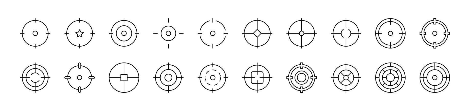 Target Related Line Icons for Web Sites, Books, Cards, Apps. Editable Stroke. Suitable for Web Sites, Books, Cards, Apps vector