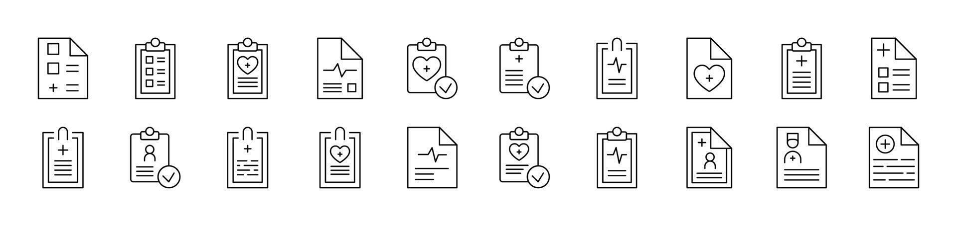 Medical Prescription Simple Isolated Line Icons Collection. Editable Stroke. Suitable for Web Sites, Books, Cards, Apps vector