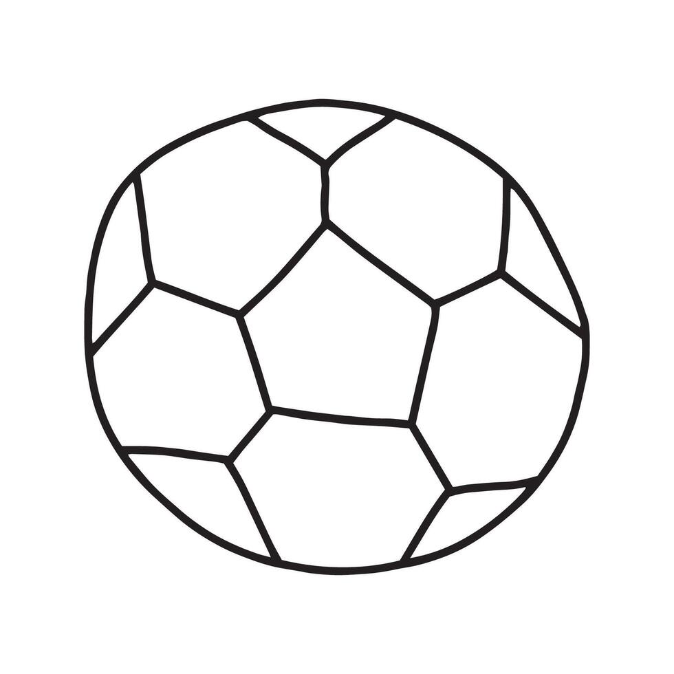 Soccer ball in doodle style. isolated on white background. vector
