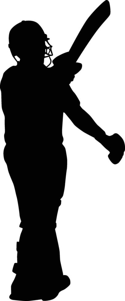 Cricket player walk silhouette vector