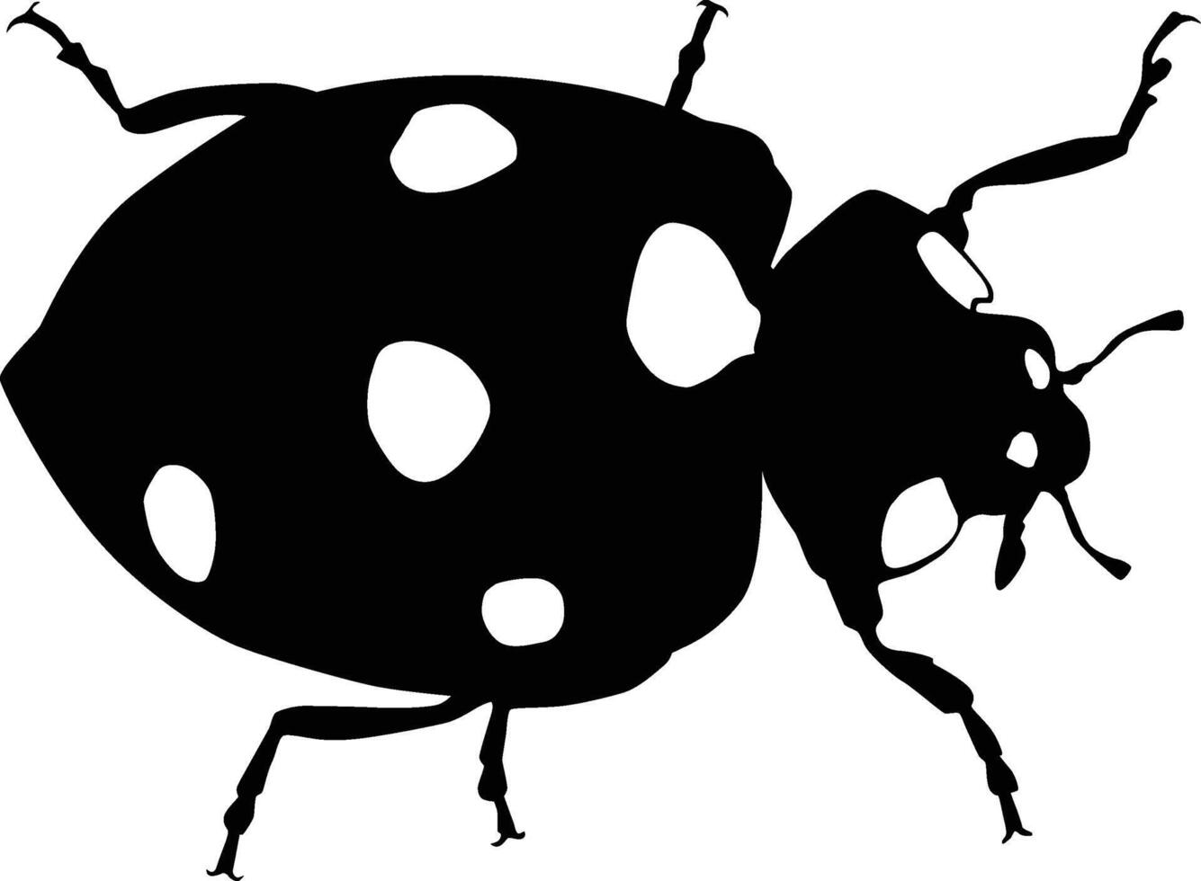 Ladybug silhouette illustration vector